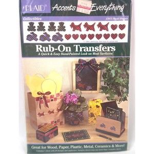 Plaid Rub on Transfers Collectibles 57075 Plaid Shapes Vintage 1994 Crafts New